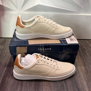 Cole Haan Grand Crosscourt Daily Turf Men's Sneakers Ivory Natural Canvas -Sz 12